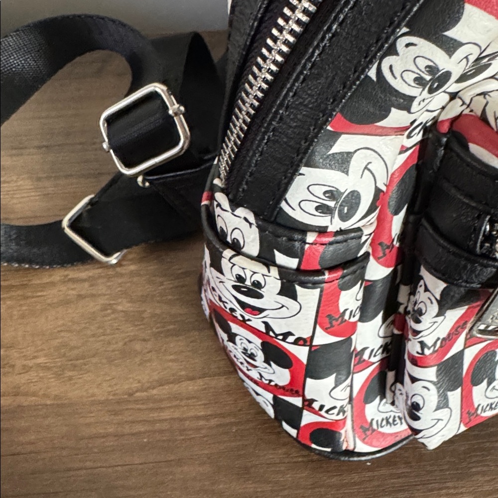 Loungefly Mickey Mouse Checkered Backpack - Red, … - image 3